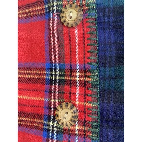 VTG 80s 90s Large Sharon Young Christmas Plaid Tartan Vest Houndstooth - Picture 5 of 7